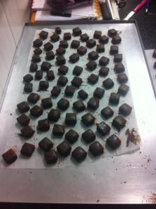 pralines en cours de cristallisation